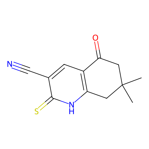 7,7-Dimethyl-5-oxo-2-thioxo-1,2,5,6,7,8-hexahydroquinoline-3-carbonitrile structure