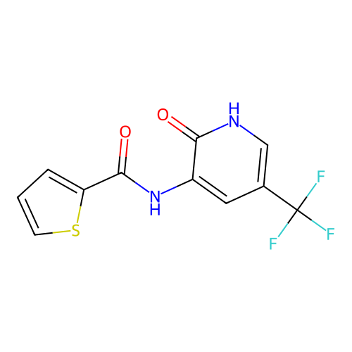N-[2-oxo-5-(trifluoromethyl)(3-hydropyridyl)]-2-thienylcarboxamide structure