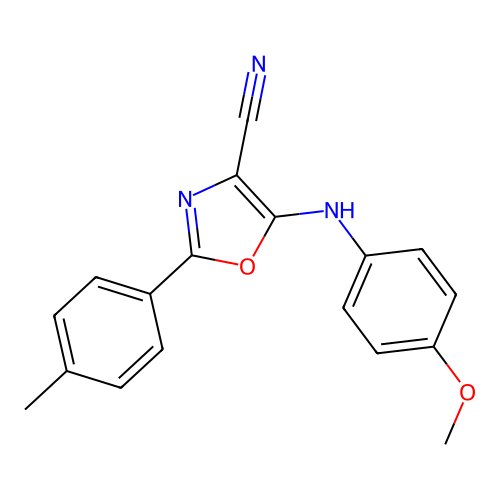 5-[(4-Methoxyphenyl)amino]-2-(4-methylphenyl)-1,3-oxazole-4-carbonitrile structure