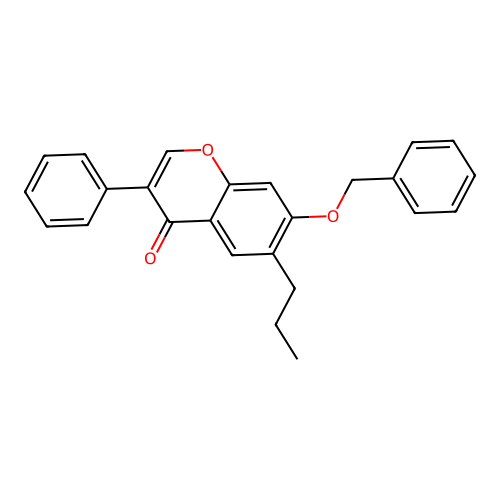 7-(benzyloxy)-3-phenyl-6-propyl-4H-chromen-4-one structure
