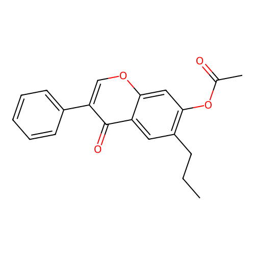 4-oxo-3-phenyl-6-propyl-4H-chromen-7-yl acetate structure