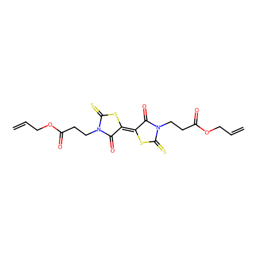 prop-2-en-1-yl 3-[(5E)-4-oxo-5-{4-oxo-3-[3-oxo-3-(prop-2-en-1-yloxy)propyl]-2-thioxo-1,3-thiazolidin-5-ylidene}-2-thioxo-1,3-thiazolidin-3-yl]propanoate structure
