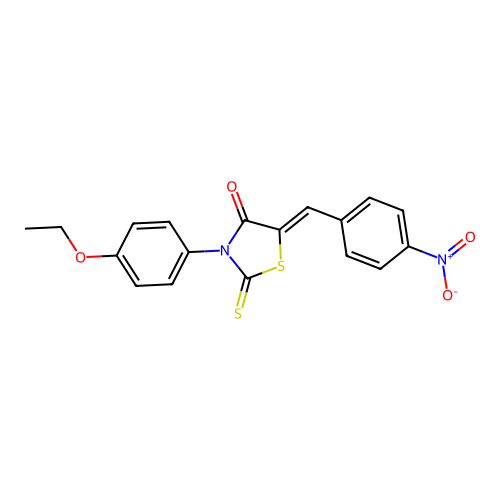 3-(4-Ethoxy-phenyl)-5-(4-nitro-benzylidene)-2-thioxo-thiazolidin-4-one structure