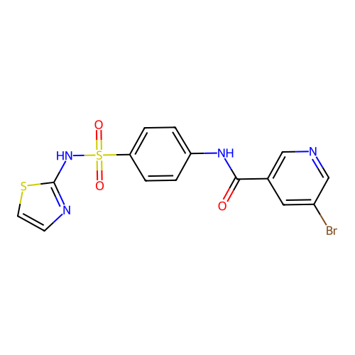 5-bromo-N-[4-(1,3-thiazol-2-ylsulfamoyl)phenyl]pyridine-3-carboxamide structure