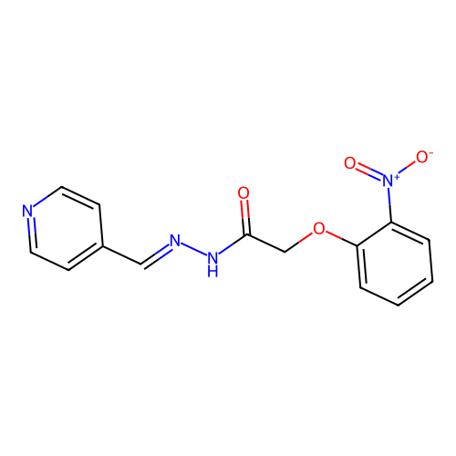 2-(2-nitrophenoxy)-N'-[(E)-pyridin-4-ylmethylidene]acetohydrazide structure