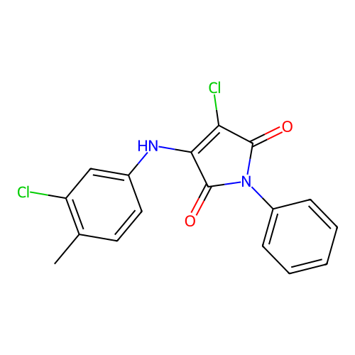 3-chloro-4-((3-chloro-4-methylphenyl)amino)-1-phenyl-1H-pyrrole-2,5-dione structure