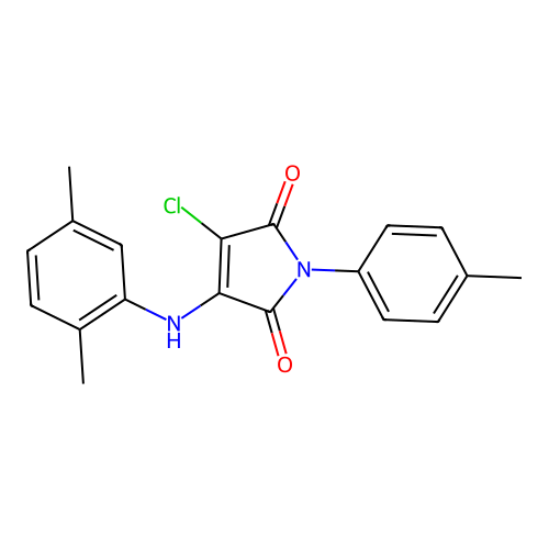 3-chloro-4-(2,5-dimethylanilino)-1-(4-methylphenyl)-1H-pyrrole-2,5-dione structure