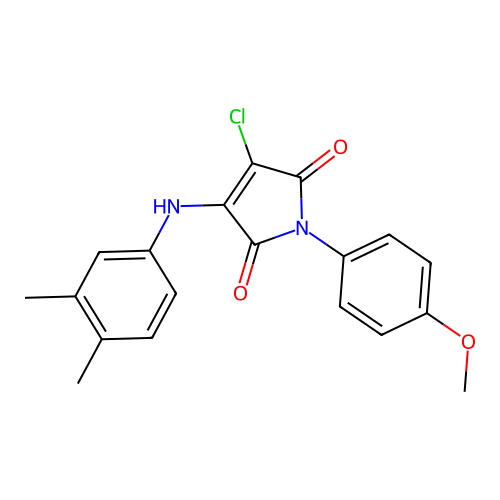 3-chloro-4-((3,4-dimethylphenyl)amino)-1-(4-methoxyphenyl)-1H-pyrrole-2,5-dione structure