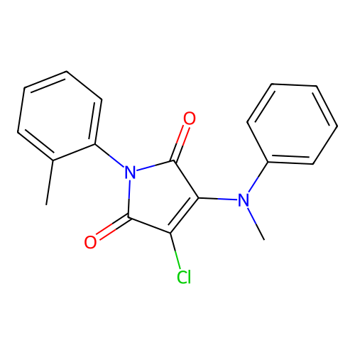 3-chloro-1-(2-methylphenyl)-4-[methyl(phenyl)amino]-1H-pyrrole-2,5-dione structure