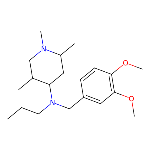 N-(3,4-dimethoxybenzyl)-1,2,5-trimethyl-N-propylpiperidin-4-amine structure