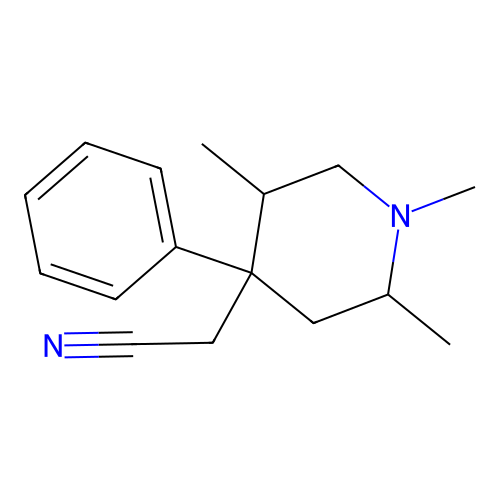 2-(1,2,5-Trimethyl-4-phenylpiperidin-4-yl)acetonitrile structure