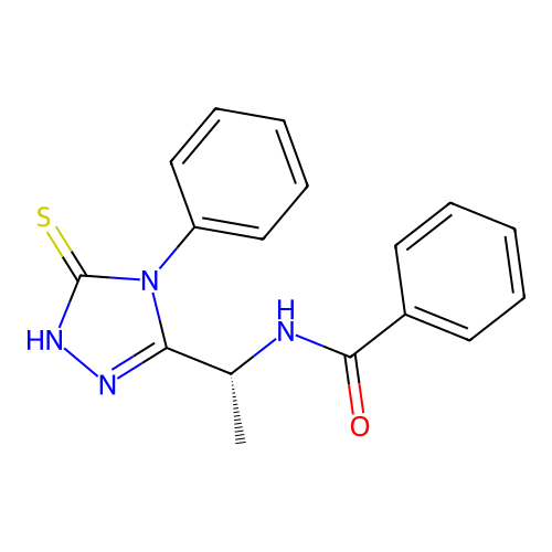 (R)-N-(1-(5-mercapto-4-phenyl-4H-1,2,4-triazol-3-yl)ethyl)benzamide structure