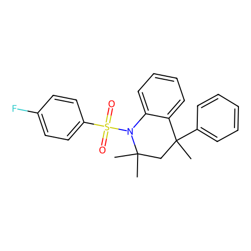 1-(4-fluorophenyl)sulfonyl-2,2,4-trimethyl-4-phenyl-3H-quinoline structure