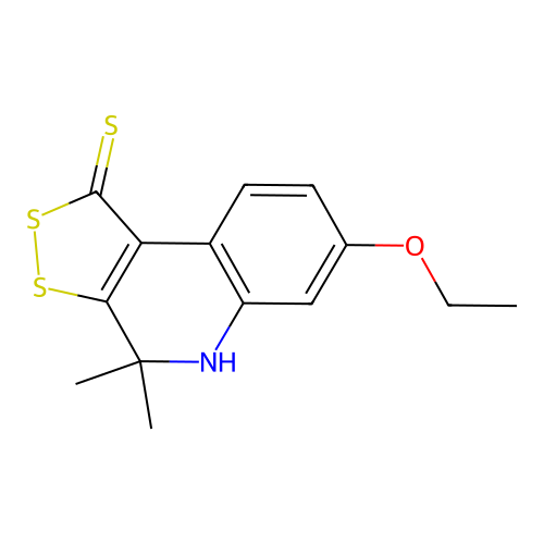 7-ethoxy-4,4-dimethyl-4,5-dihydro-1H-[1,2]dithiolo[3,4-c]quinoline-1-thione structure