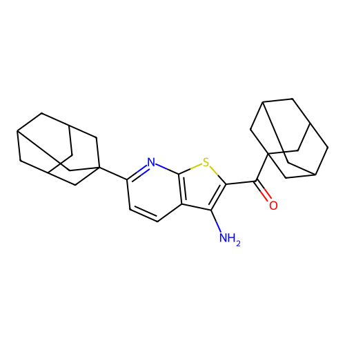 1-Adamantyl[6-(1-adamantyl)-3-aminothieno[2,3-b]pyridin-2-yl]methanone structure