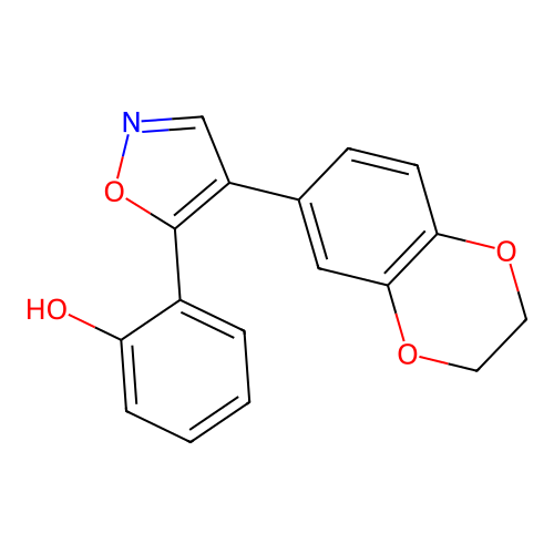 2-[4-(2,3-Dihydro-1,4-benzodioxin-6-yl)-1,2-oxazol-5-yl]phenol structure