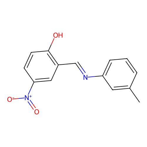 2-{(E)-[(3-methylphenyl)imino]methyl}-4-nitrophenol structure