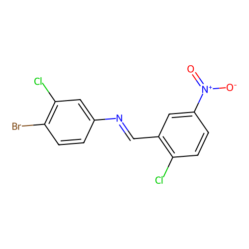 (4-Bromo-3-chlorophenyl)(2-chloro-5-nitrobenzylidene)amine structure