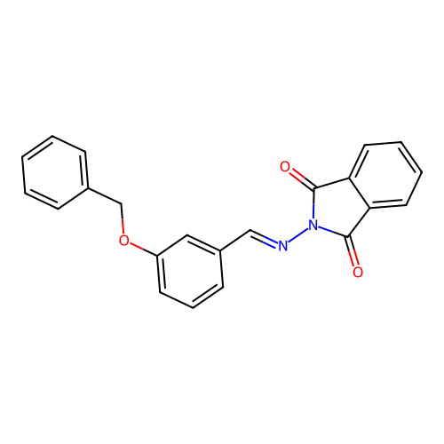 2-{[3-(benzyloxy)benzylidene]amino}-1H-isoindole-1,3(2H)-dione structure