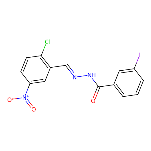 N-[(E)-(2-chloro-5-nitrophenyl)methylideneamino]-3-iodobenzamide structure