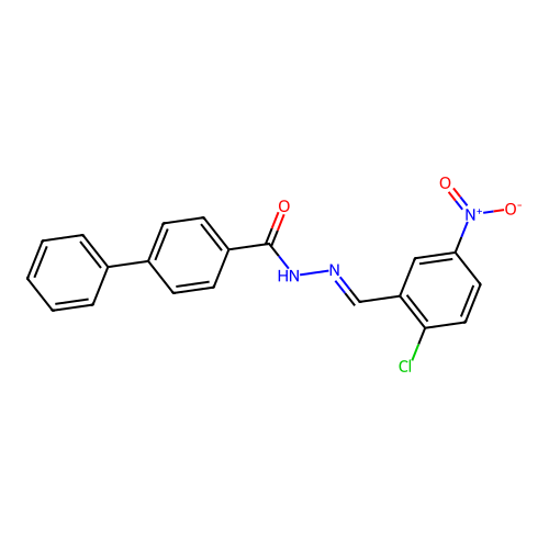 N'-(2-chloro-5-nitrobenzylidene)-4-biphenylcarbohydrazide structure