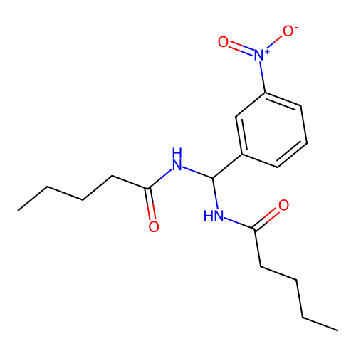 N-((3-Nitrophenyl)(pentanoylamino)methyl)pentanamide structure