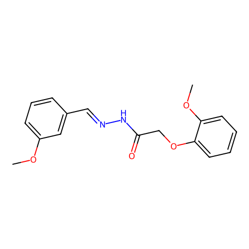 2-(2-methoxyphenoxy)-N-[(3-methoxyphenyl)methylideneamino]acetamide structure