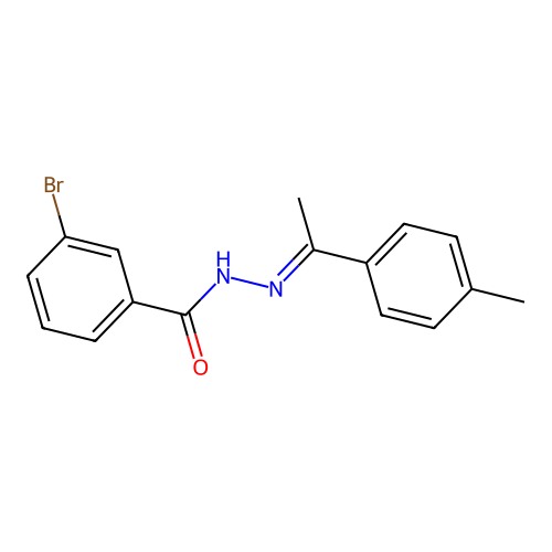 3-bromo-N-[1-(4-methylphenyl)ethylideneamino]benzamide structure