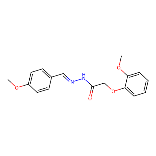2-(2-methoxyphenoxy)-N-[(4-methoxyphenyl)methylideneamino]acetamide structure