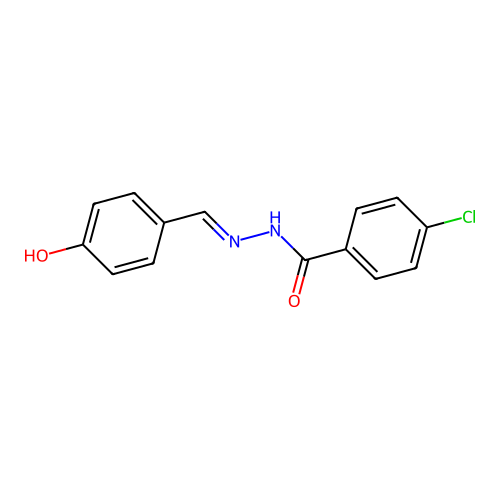 4-chloro-N-[(4-hydroxyphenyl)methylideneamino]benzamide structure