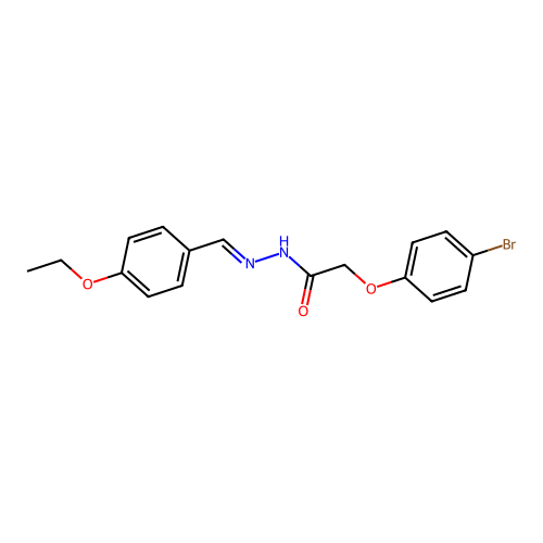 2-(4-bromophenoxy)-N-[(4-ethoxyphenyl)methylideneamino]acetamide structure