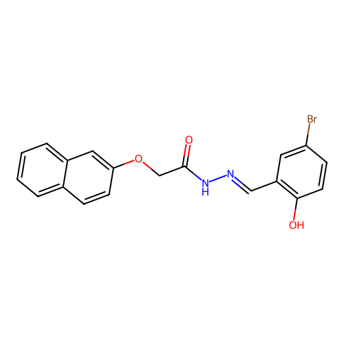 N-[(5-bromo-2-hydroxyphenyl)methylideneamino]-2-naphthalen-2-yloxyacetamide structure