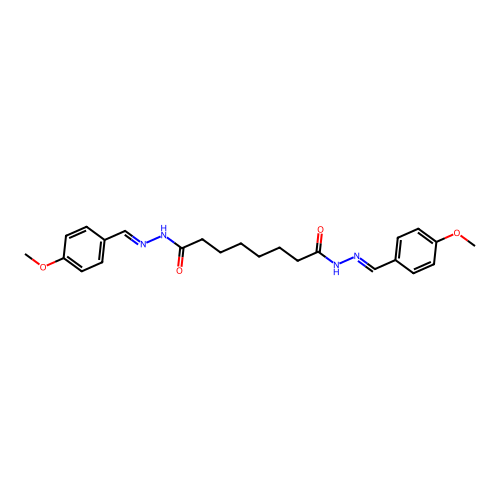 N,N'-bis[(4-methoxyphenyl)methylideneamino]octanediamide structure