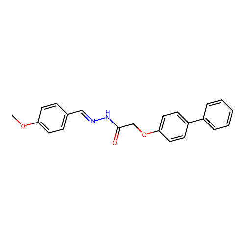 2-((1,1'-Biphenyl)-4-yloxy)-N'-(4-methoxybenzylidene)acetohydrazide structure