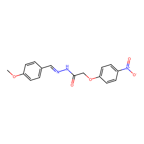 N-[(4-methoxyphenyl)methylideneamino]-2-(4-nitrophenoxy)acetamide structure