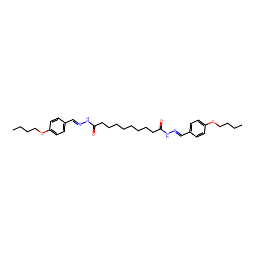 N,N'-bis[(4-butoxyphenyl)methylideneamino]decanediamide structure