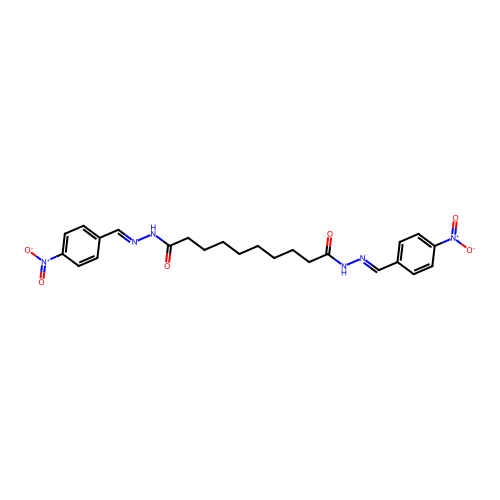 N,N'-bis[(4-nitrophenyl)methylideneamino]decanediamide structure
