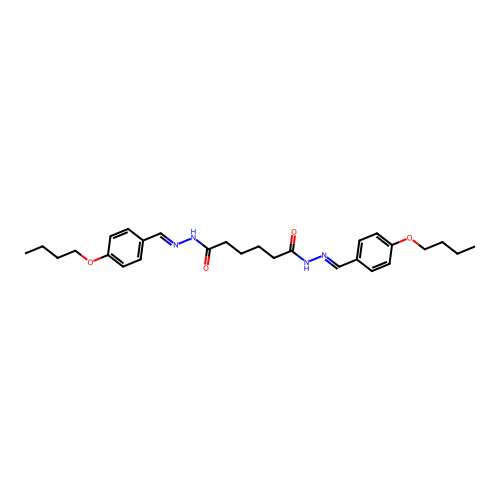 N,N'-bis[(4-butoxyphenyl)methylideneamino]hexanediamide structure