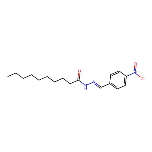 N-[(4-nitrophenyl)methylideneamino]decanamide structure