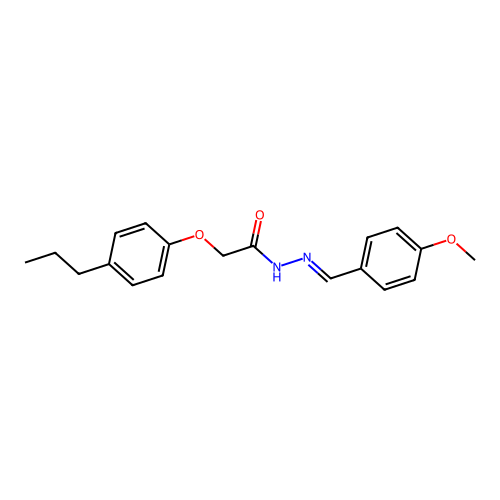 N-[(4-methoxyphenyl)methylideneamino]-2-(4-propylphenoxy)acetamide structure