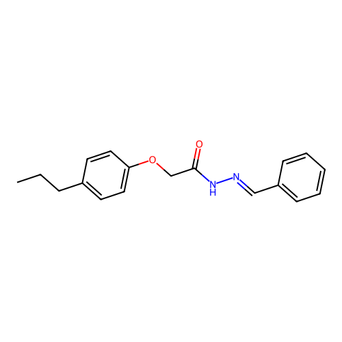 N-(benzylideneamino)-2-(4-propylphenoxy)acetamide structure