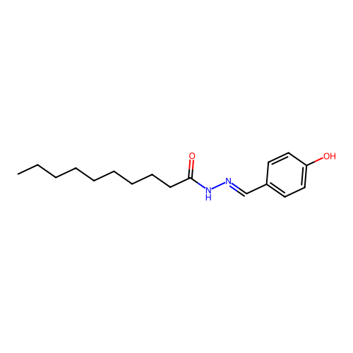 N-[(4-hydroxyphenyl)methylideneamino]decanamide structure
