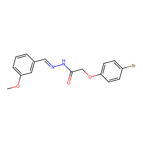2-(4-bromophenoxy)-N-[(3-methoxyphenyl)methylideneamino]acetamide structure