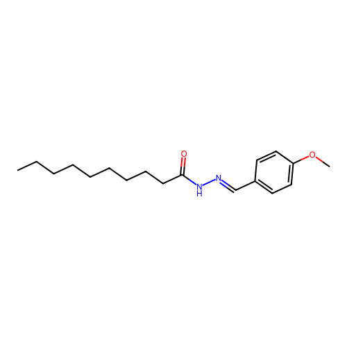 N-[(4-methoxyphenyl)methylideneamino]decanamide structure