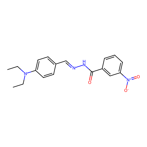 N-[[4-(diethylamino)phenyl]methylideneamino]-3-nitrobenzamide structure