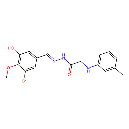 N'-(3-Bromo-5-hydroxy-4-methoxybenzylidene)-2-(3-toluidino)acetohydrazide structure