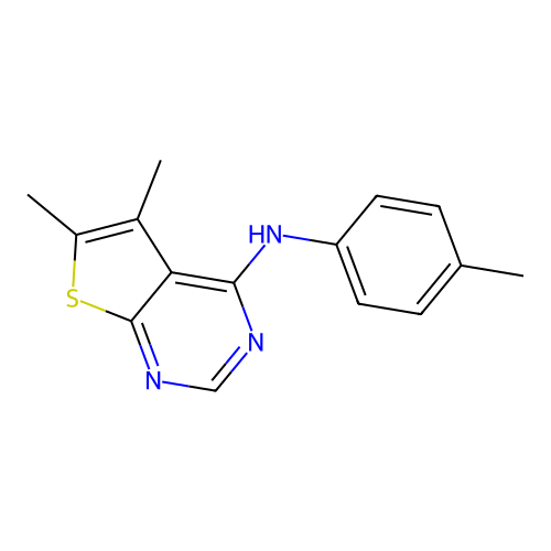 5,6-dimethyl-N-(4-methylphenyl)thieno[2,3-d]pyrimidin-4-amine structure