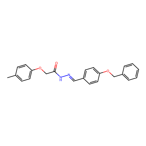 2-(4-methylphenoxy)-N-[(4-phenylmethoxyphenyl)methylideneamino]acetamide structure