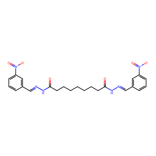 N,N'-bis[(3-nitrophenyl)methylideneamino]nonanediamide structure