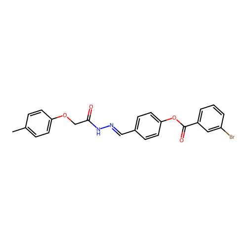 4-(2-((4-Methylphenoxy)acetyl)carbohydrazonoyl)phenyl 3-bromobenzoate structure